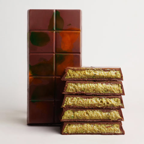 Pistachio Kunafa Chocolate Block