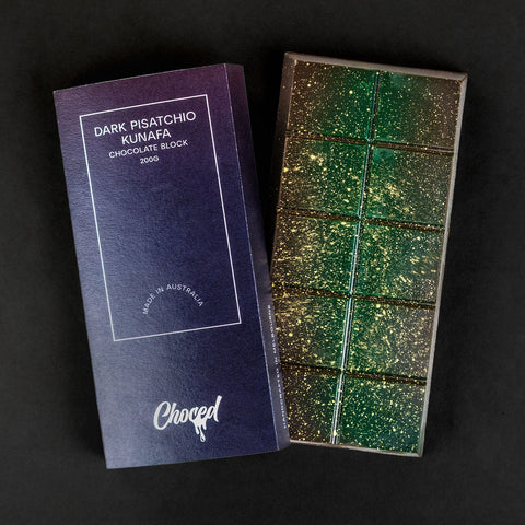 Choced Pistachio Kunafa Dark Chocolate Block 2 Pack