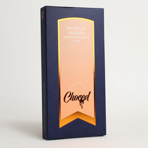 Nutella Kunafa Chocolate Block - Choced