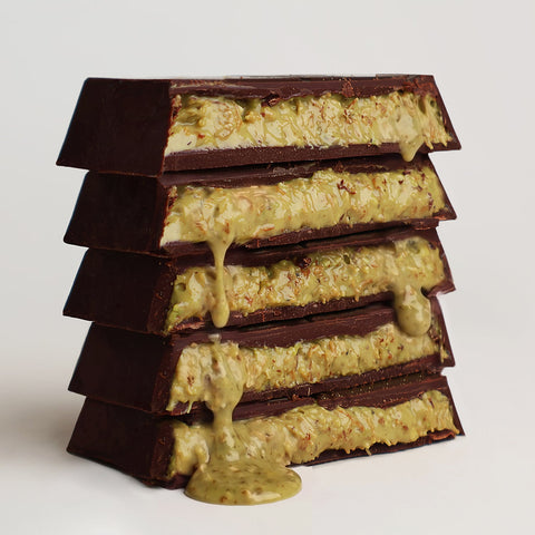 Pistachio Kunafa Dark Chocolate Block - Choced