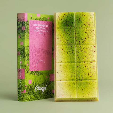 Strawberry Matcha Chocolate Block - Choced