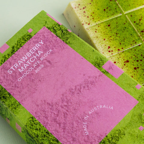 Strawberry Matcha Chocolate Block - Choced